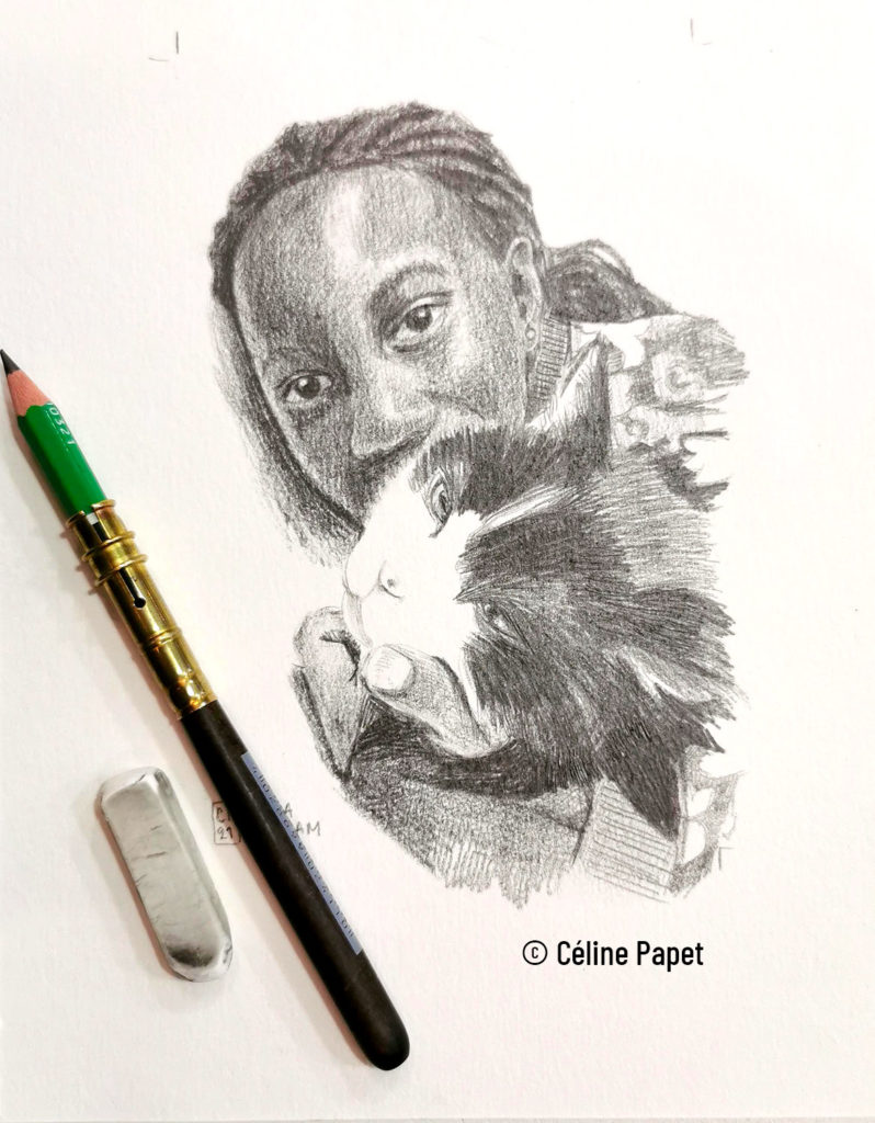 Portrait Ayla, dessin crayon graphite